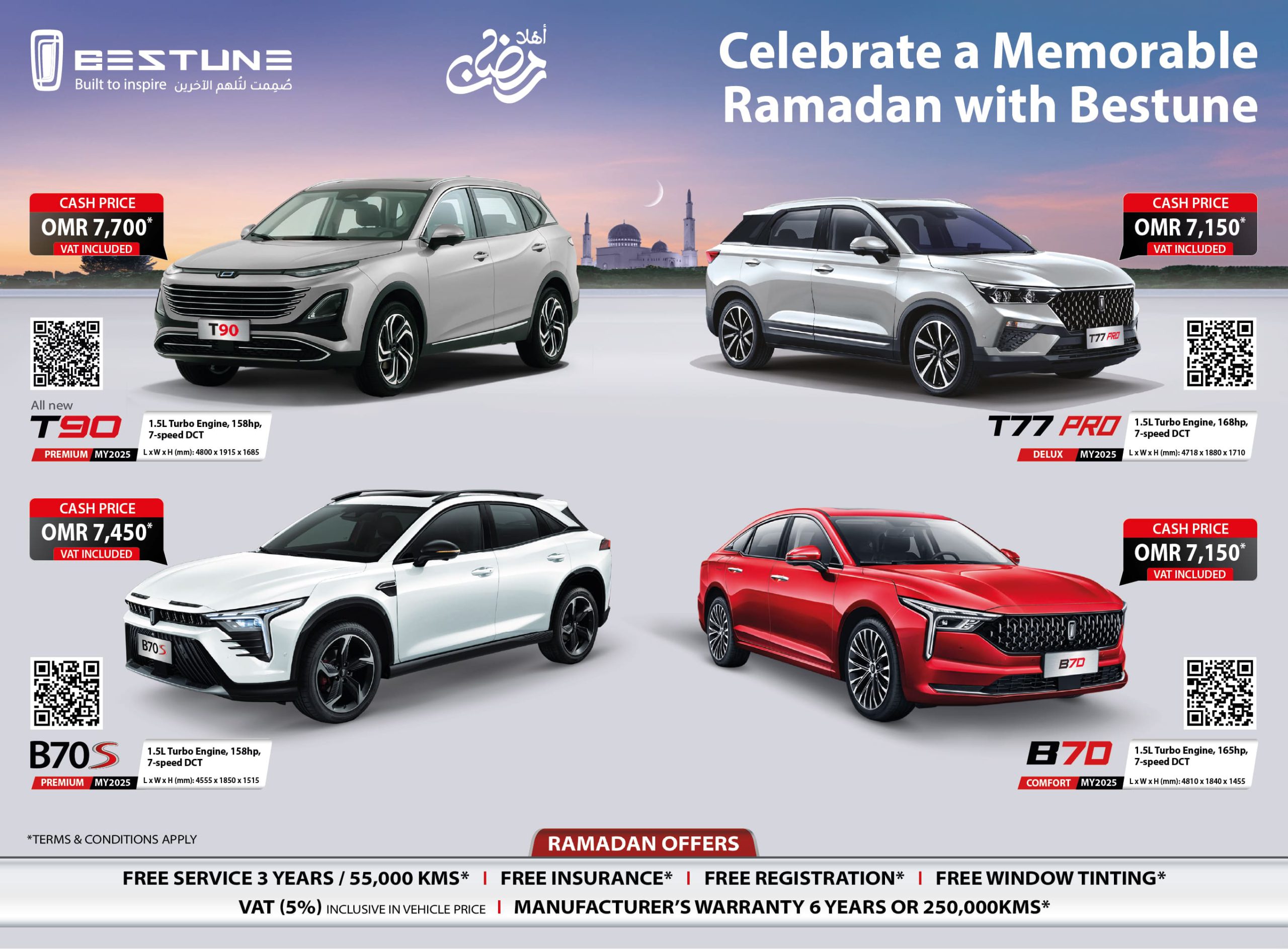 Bestune Oman Unveils Exclusive Ramadan Offers on Premium Models
